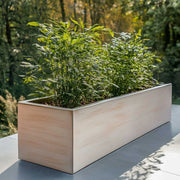 DAMAGED (READ DESCRIPTION 75cm Zinc Galvanised Hand Finished Brushed White & Copper Trough Planter